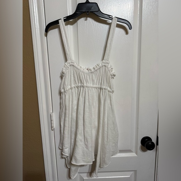 Free People Tops - H264 Free People M pp14 L p15 unstretched Ivory Ruffle-Trim Swing Tank Top